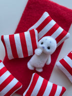 SET: 2x Miniature Pillow & 1x Red Blanket | STRAIGHT STRIPES |