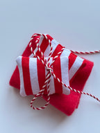 SET: 2x Miniature Pillow & 1x Red Blanket | STRAIGHT STRIPES |